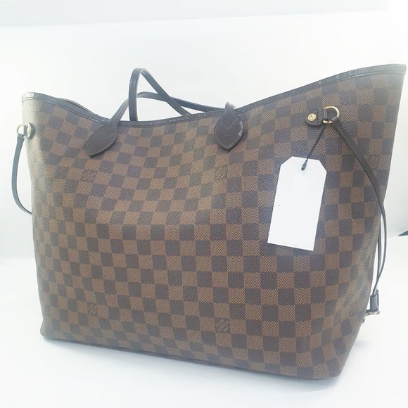 LOUIS VUITTON Neverfull GM Damier Ebene N51106 Genuine Tote Shoulder  bag - Picture 2 of 16